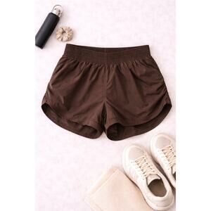 NWOT Free People Movement Women's Sail Away With Me Activewear Shorts Brown SZ L